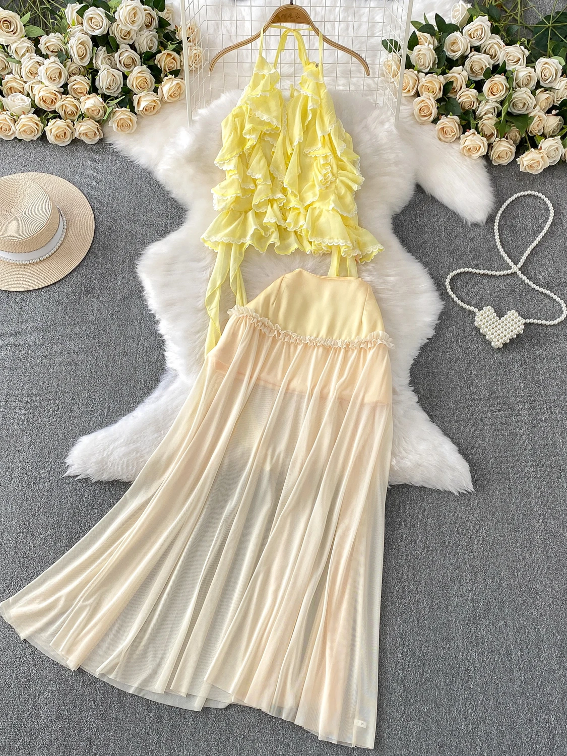 Ele Lace ter Ne V-Ne Gown with High Waist Slimming Me Splice Dra f Skirt Set for Young Women 8-25 Years Old
Ele Lace ter Ne V-Ne Gown with High Waist Slimming Me Splice Dra f Skirt Set for Young Women 8-25 Years Old