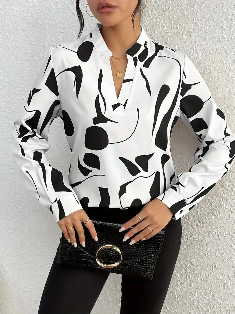 Casual Long Sleeve Printed Shirt Women's Fashion Polyester Fabric Collar Top Comfortable Fit Summer Season Polyester Fiber
Casual Long Sleeve Printed Shirt Women's Fashion Polyester Fabric Collar Top Comfortable Fit Summer Season Polyester Fiber