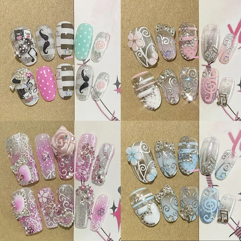 Retro Y2K Dot Flower Vine Diamond Star Nail Patch Glitter Line Musical Note Cute Rabbit Bowknot Fake Nail Birthday Gift Stickers
Retro Y2K Dot Flower Vine Diamond Star Nail Patch Glitter Line Musical Note Cute Rabbit Bowknot Fake Nail Birthday Gift Stickers