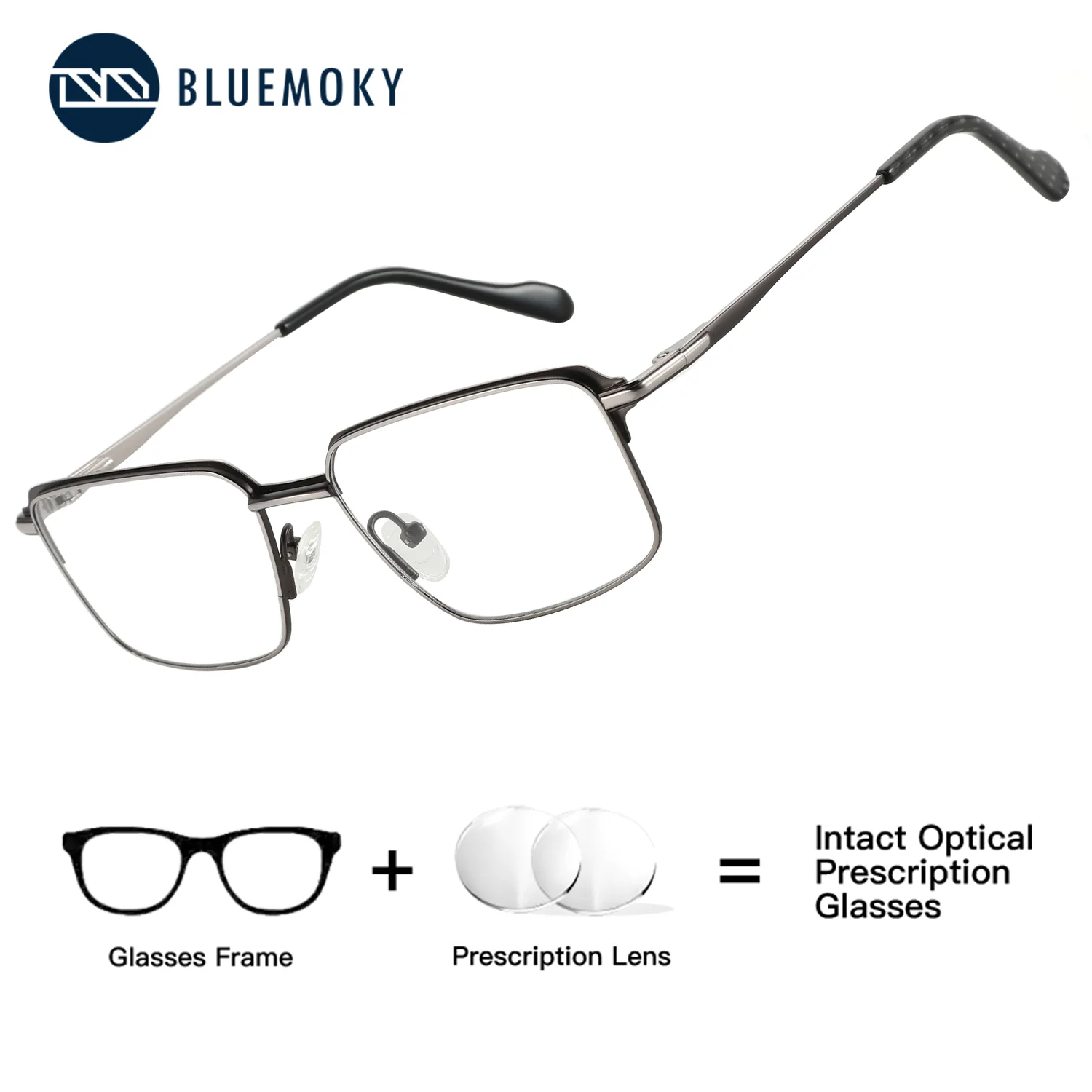BLUEMOKY Square Metal Prescription Glasses Men Blue Light Blocking Anti Reflective Photochromic Optical Eyewear Progressive Lens
BLUEMOKY Square Metal Prescription Glasses Men Blue Light Blocking Anti Reflective Photochromic Optical Eyewear Progressive Lens