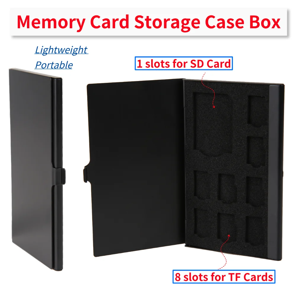 Memory Card Storage Case Box 1 slots for SD Card + 8 slots for TF Cards Elastic Sponge Protection Ultra Thin Storage Box Case
Memory Card Storage Case Box 1 slots for SD Card + 8 slots for TF Cards Elastic Sponge Protection Ultra Thin Storage Box Case