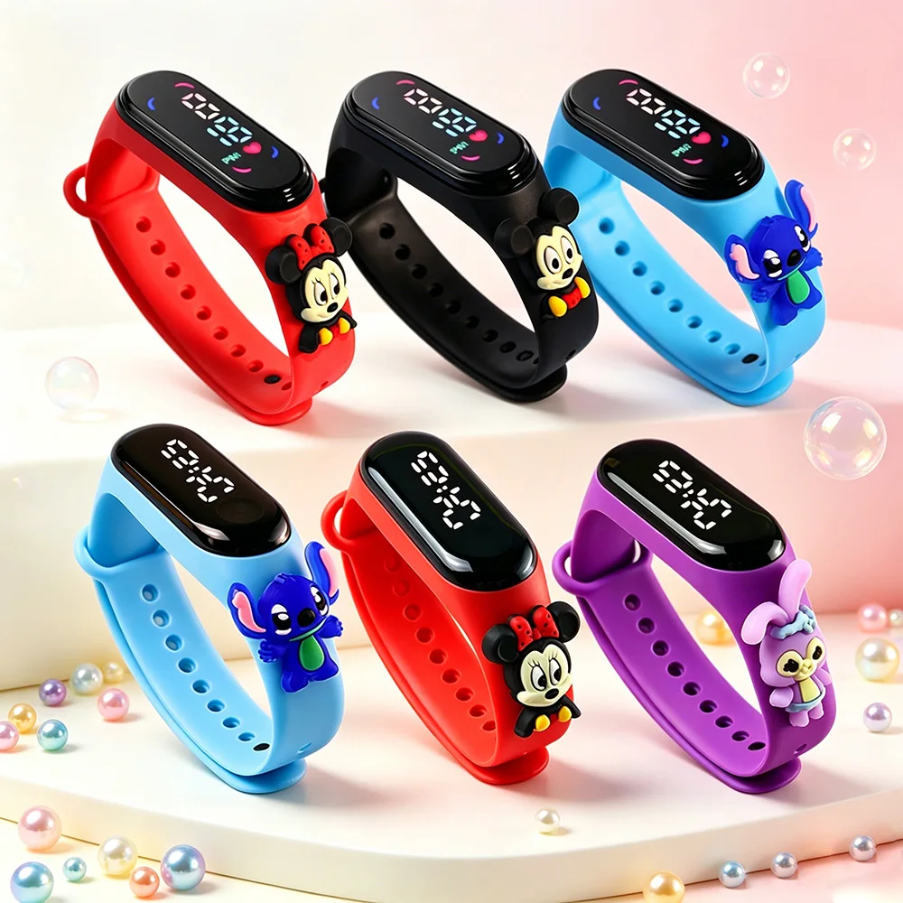 New Sports Stitch Children Watches For Girls Electronic Bracelet Touch LED Mickey Minnie Doll Kids Watch Women Waterproof Clock
New Sports Stitch Children Watches For Girls Electronic Bracelet Touch LED Mickey Minnie Doll Kids Watch Women Waterproof Clock