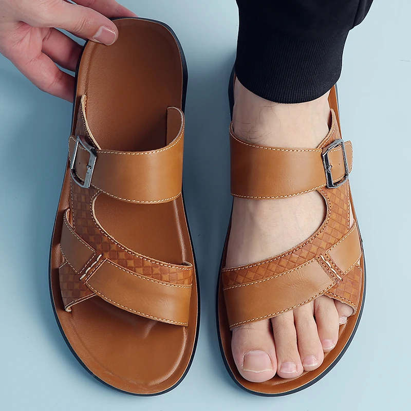Men's Summer Comfortable Breathable Slip-On Sandals with Belt Buckle Anti-Slip Wear-Resistant Casual Outdoor Slippers-2503
Men's Summer Comfortable Breathable Slip-On Sandals with Belt Buckle Anti-Slip Wear-Resistant Casual Outdoor Slippers-2503