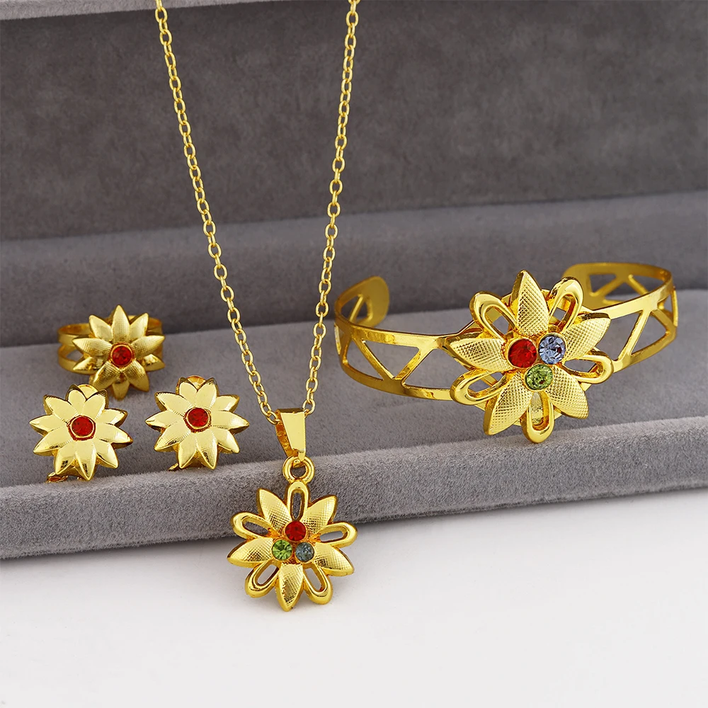 Jewelry Exquisite Earring Trendy Bangles Earrings Set Vintage Rings Necklace Bracelets Golden Color Set Women African Jewelry
Jewelry Exquisite Earring Trendy Bangles Earrings Set Vintage Rings Necklace Bracelets Golden Color Set Women African Jewelry