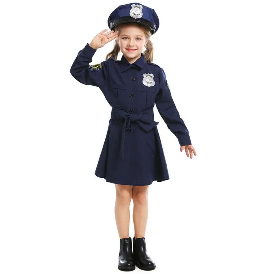 Girls Halloween Plicewoman Dress Up Costume Cute Children Police Uniform Girls Slim One-Piece Long Sleeve Police Skirt+Cap PS66
Girls Halloween Plicewoman Dress Up Costume Cute Children Police Uniform Girls Slim One-Piece Long Sleeve Police Skirt+Cap PS66