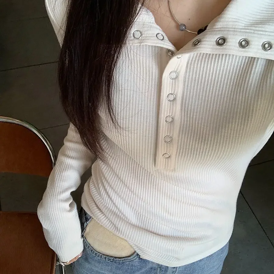 Y2K High Street Women Sweaters 2023 New Gray White Button Up Bottoming Pullover Woman Slim Fit Long Sleeve Knitted T-Shirt
Y2K High Street Women Sweaters 2023 New Gray White Button Up Bottoming Pullover Woman Slim Fit Long Sleeve Knitted T-Shirt