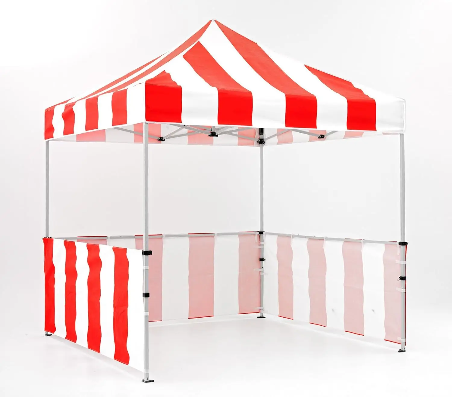 8' x 8' Canopy Tent, Carnival Tent Kit with Powder-Coated Steel Frame, Sidewall, and Half Walls, Red/White Stripe
8' x 8' Canopy Tent, Carnival Tent Kit with Powder-Coated Steel Frame, Sidewall, and Half Walls, Red/White Stripe
