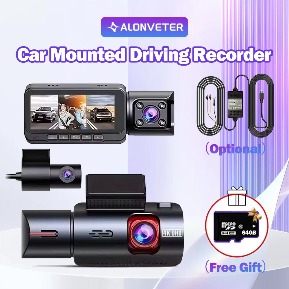 Alonvete3 Channel Dash Cam 4K+1K+1K Built-In GPS 5Ghz Wifi 170FOV 3.19" IPS Screen Car DVR Night Vision 24H Parking Monitor ZD80
Alonvete3 Channel Dash Cam 4K+1K+1K Built-In GPS 5Ghz Wifi 170FOV 3.19" IPS Screen Car DVR Night Vision 24H Parking Monitor ZD80