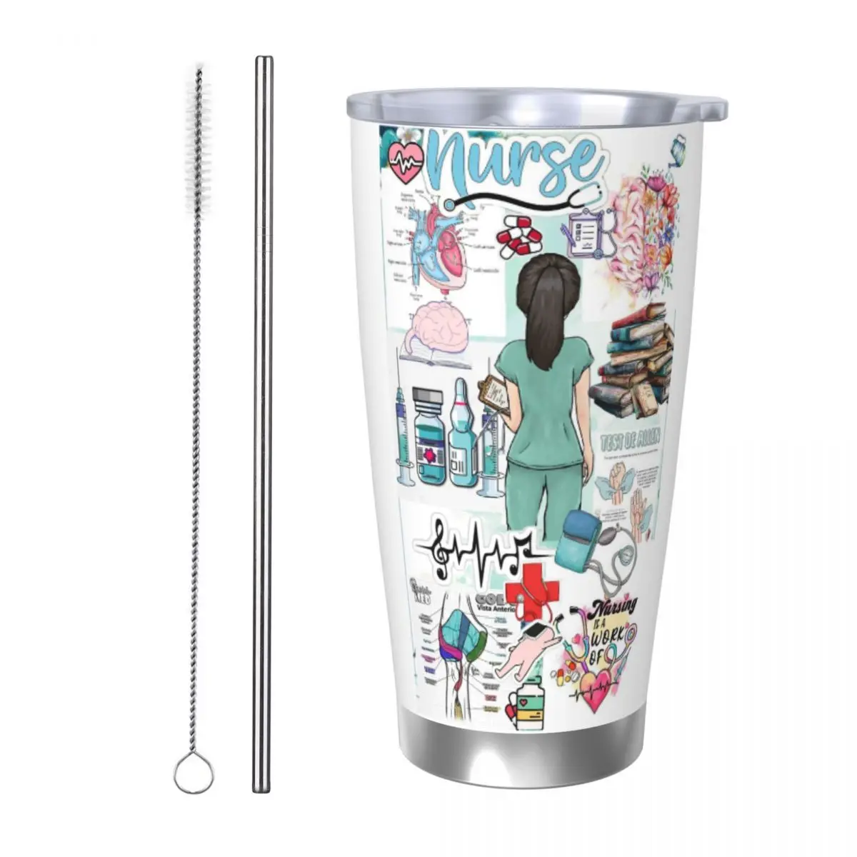 Enfermera En Apuros Doctor Nurse Stainless Steel Tumbler Vacuum Insulated Mugs Thermal Cold Bottle Straws With Lid 20oz
Enfermera En Apuros Doctor Nurse Stainless Steel Tumbler Vacuum Insulated Mugs Thermal Cold Bottle Straws With Lid 20oz