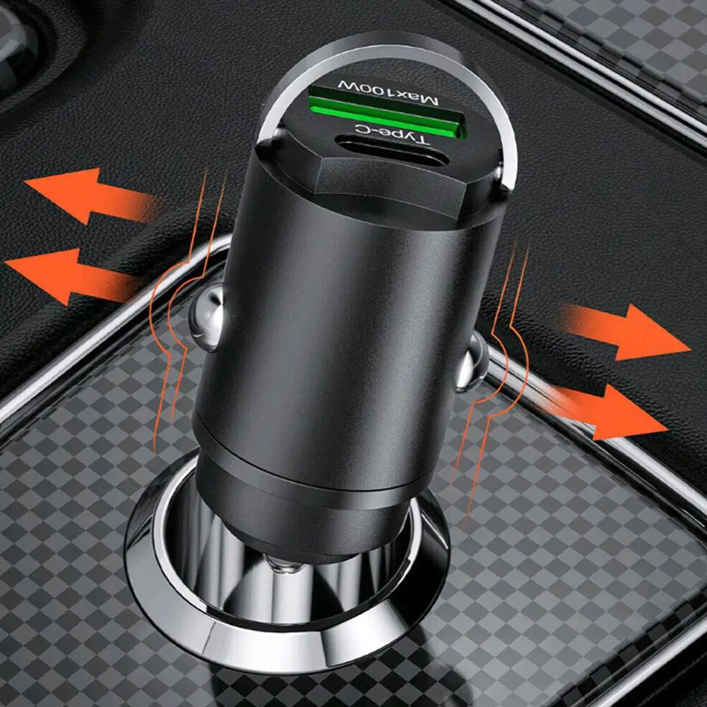 Pull 100W PD+QC Fast Charging Mini Car Charger USB C Car Phone Charger Adapter For IPhone 13 12 A3G9
Pull 100W PD+QC Fast Charging Mini Car Charger USB C Car Phone Charger Adapter For IPhone 13 12 A3G9