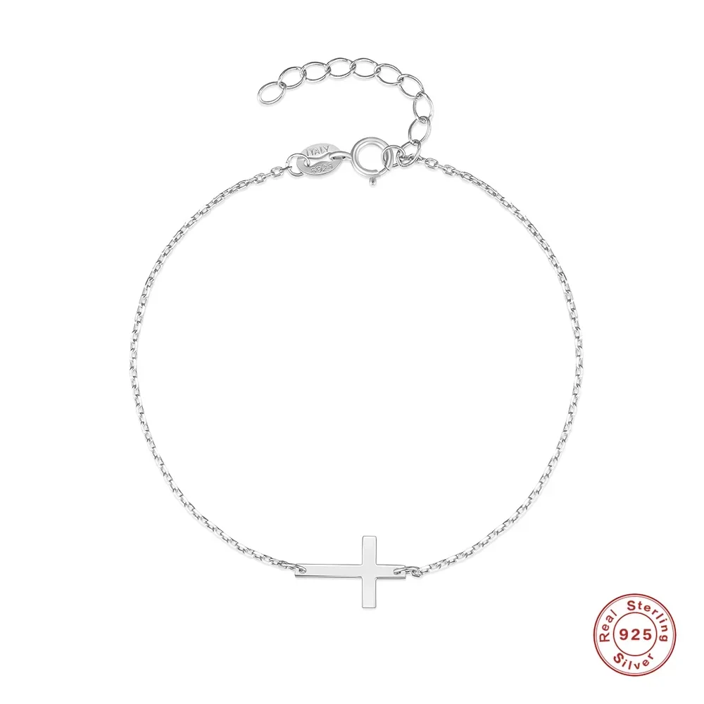 VAL 925 Sterling Silver Ultra Thin Chain Link Cross Bracelet For Women Gift Adjustable Link Stackable Layered Chain Bracelets
VAL 925 Sterling Silver Ultra Thin Chain Link Cross Bracelet For Women Gift Adjustable Link Stackable Layered Chain Bracelets