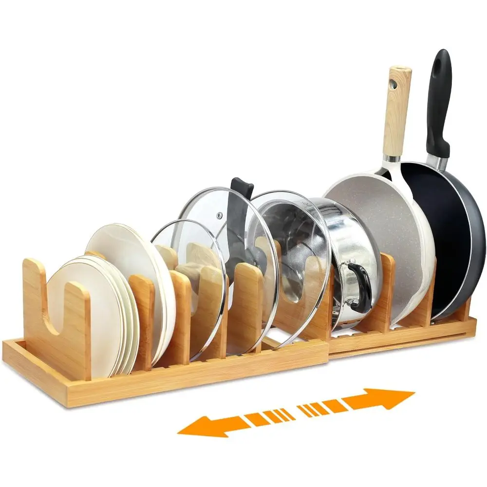 Expandable Pot Lid Organizer, Adjustable 8 U-Shaped Dividers for Kitchen Cabinet Organizers and Storage
Expandable Pot Lid Organizer, Adjustable 8 U-Shaped Dividers for Kitchen Cabinet Organizers and Storage