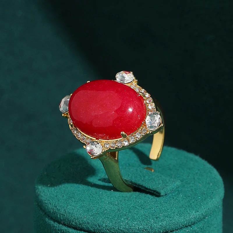 Vintage Big Oval Natural Stone Red Ring Gold Plated Quality Luxury Women 2026 Banquet Retro Trends Antique Classic Accessories
Vintage Big Oval Natural Stone Red Ring Gold Plated Quality Luxury Women 2026 Banquet Retro Trends Antique Classic Accessories