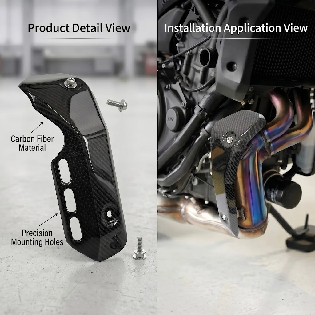 Carbon Fiber Motorcycle Exhaust Pipe Protector Cover Heat Shield for YAMAHA MT-07 MT07 2025-2026
Carbon Fiber Motorcycle Exhaust Pipe Protector Cover Heat Shield for YAMAHA MT-07 MT07 2025-2026