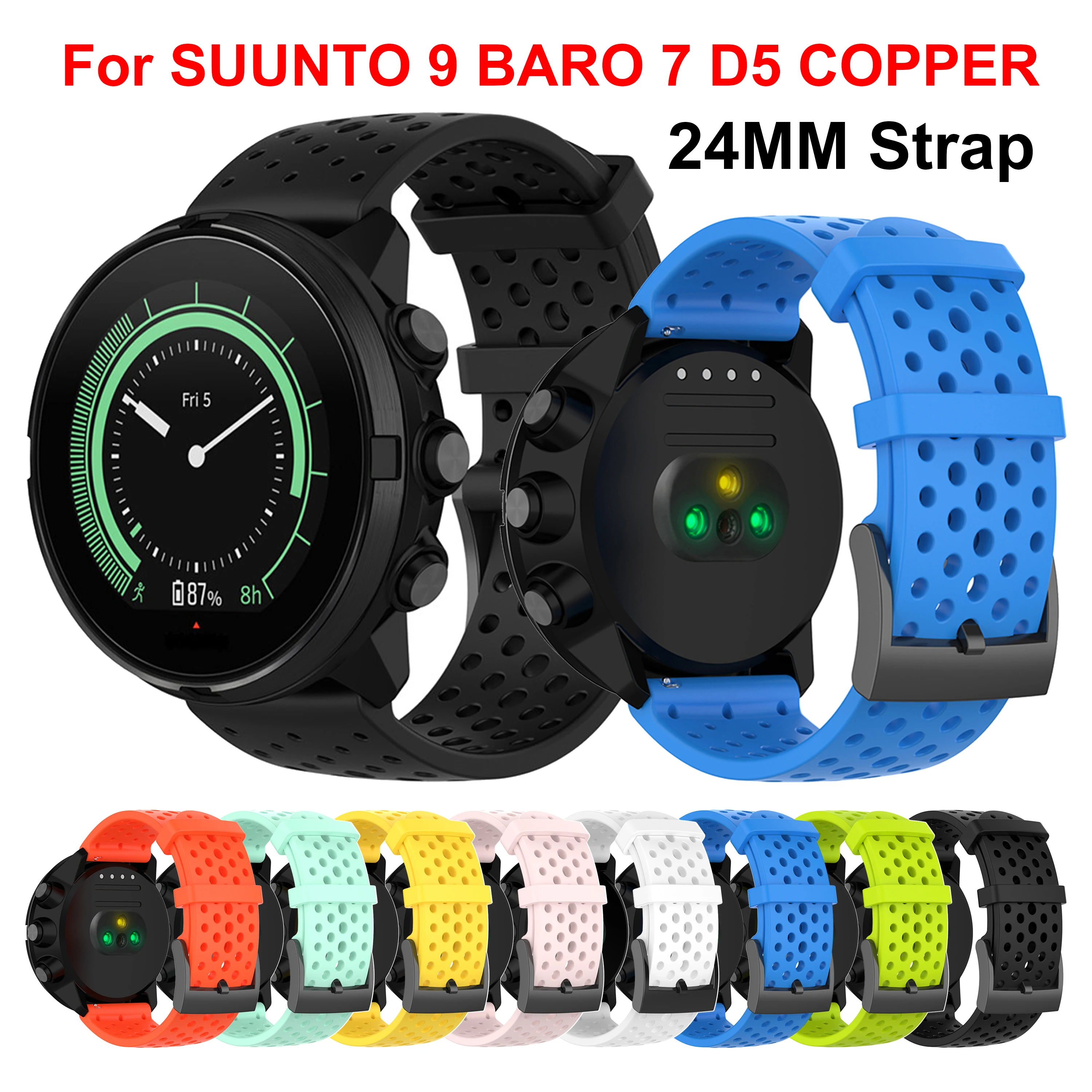 Ремешок силиконовый для SUUNTO 9 9 9, браслет для спортивных наручных часов SUUNTO 7 D5 SPARTAN, 24 мм
Ремешок силиконовый для SUUNTO 9 9 9, браслет для спортивных наручных часов SUUNTO 7 D5 SPARTAN, 24 мм