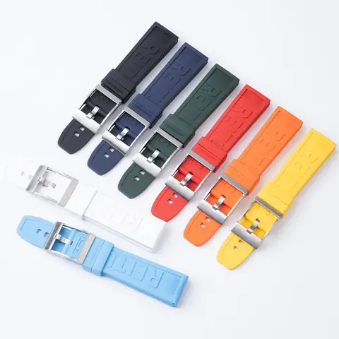 New FKM Fluoro Rubber Watch Band 20/22/24mm Pin Buckle For Breitling Strap Superocean Navitimer Avenger Professional Bracelet