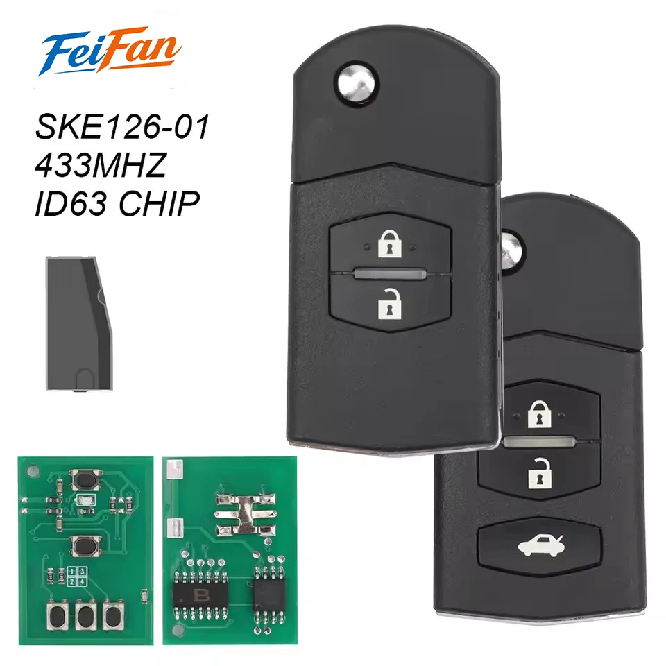 FeiFan Renote Car Key SKE126-01 4D63 CHIP 433MHz for MAZDA 2 M2 Demio / 3 M3 Axela/ 5 M5 Premacy / 6 M6 Atenza 8 M8 MPV CX7
FeiFan Renote Car Key SKE126-01 4D63 CHIP 433MHz for MAZDA 2 M2 Demio / 3 M3 Axela/ 5 M5 Premacy / 6 M6 Atenza 8 M8 MPV CX7