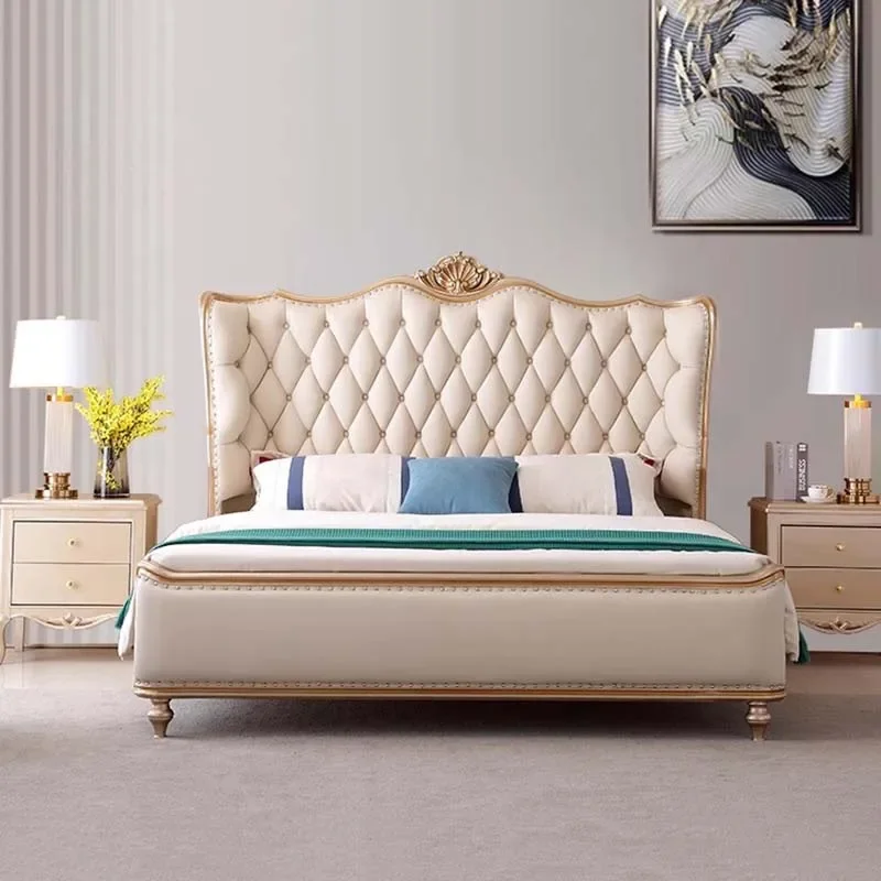 Aesthetic Marriage Bed European King Size Multifunctional Bedroom Bed Luxury Wood Luxo Modern Furniture
Aesthetic Marriage Bed European King Size Multifunctional Bedroom Bed Luxury Wood Luxo Modern Furniture