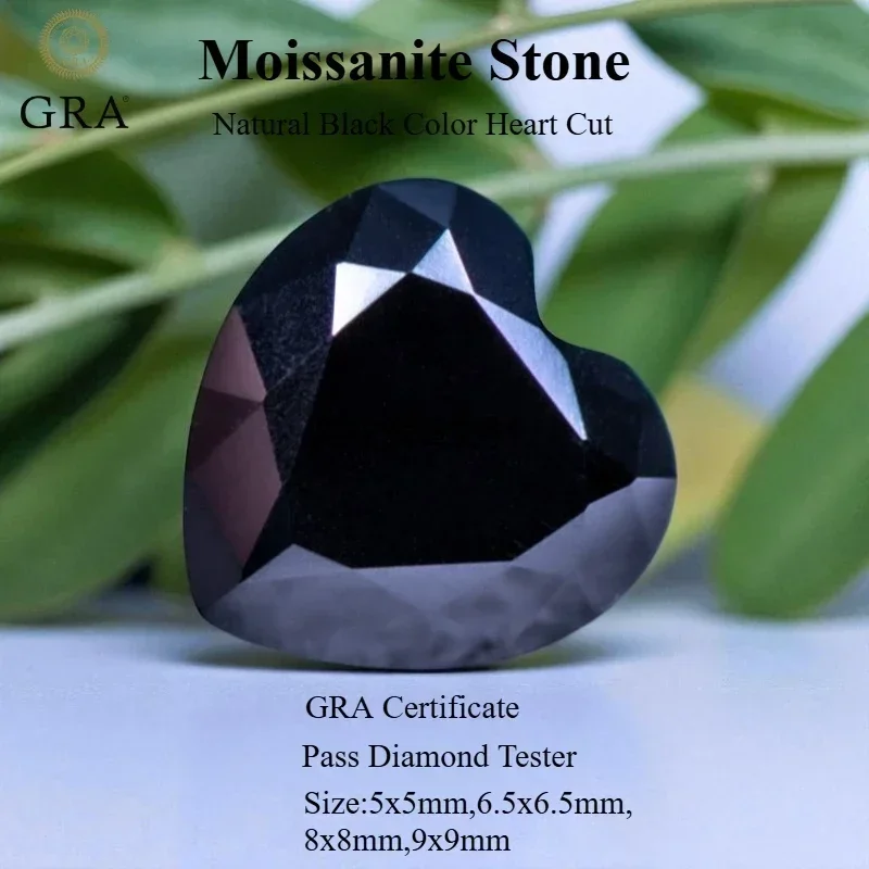 Natural Black Moissanite Heart Cut Gemstone with GRA Certificate, Ideal for Jewelry Making & Gift, 5-9mm Sizes Available
Natural Black Moissanite Heart Cut Gemstone with GRA Certificate, Ideal for Jewelry Making & Gift, 5-9mm Sizes Available