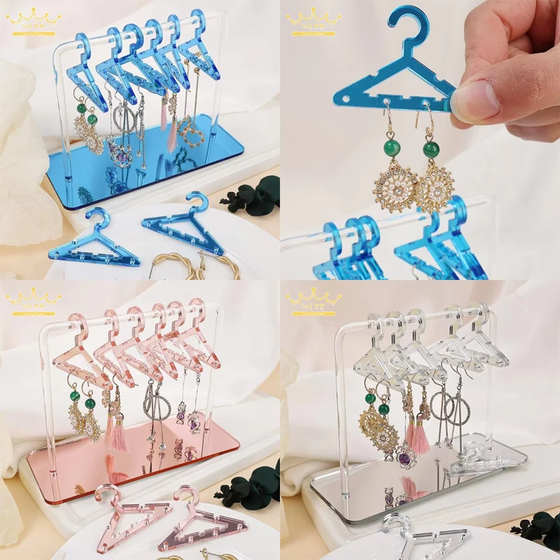 Creative Earring Hanging Frame Acrylic Clothes-Rack Shape Jewelry Display Rack Earrings Organizer Holder Gold Blue Silver
Creative Earring Hanging Frame Acrylic Clothes-Rack Shape Jewelry Display Rack Earrings Organizer Holder Gold Blue Silver