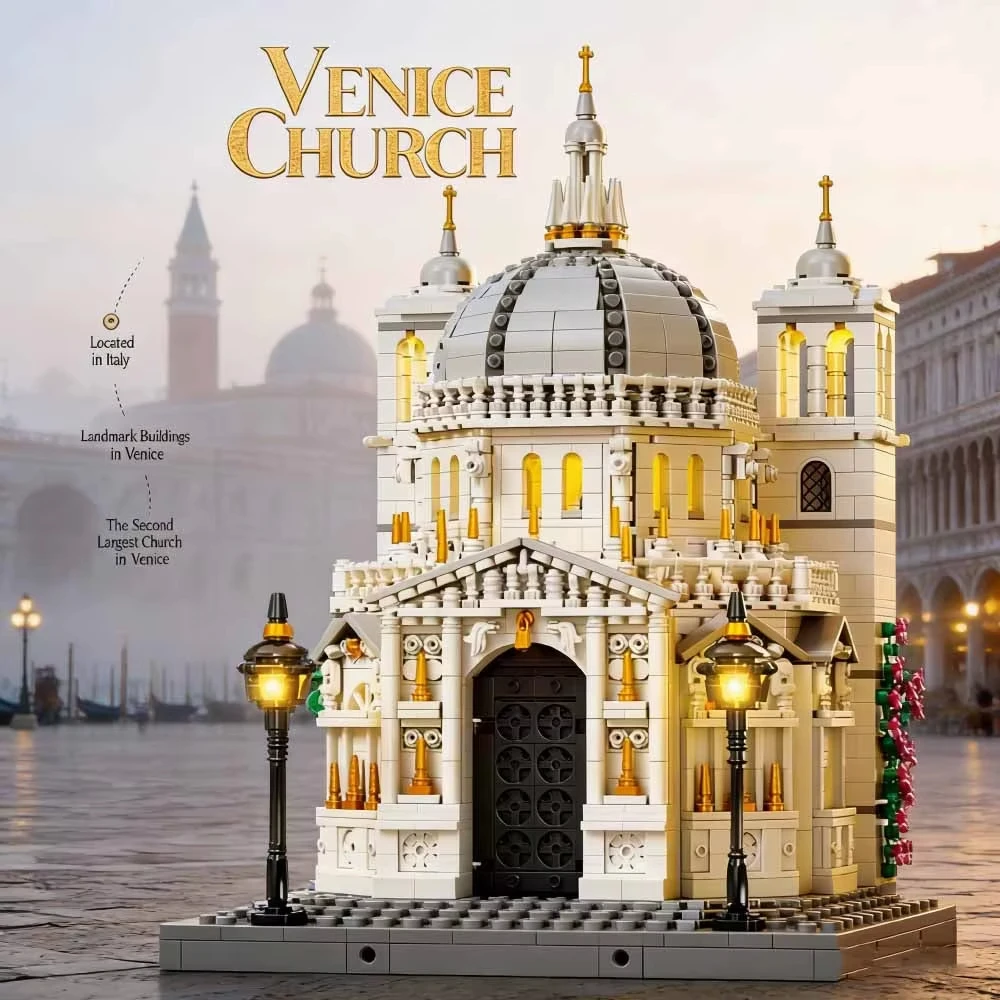 4270PCS MOC Venice Church Building Blocks Set With LED Lights DIY Architectural Model Desktop Ornament Gift for Adults & Kids
4270PCS MOC Venice Church Building Blocks Set With LED Lights DIY Architectural Model Desktop Ornament Gift for Adults & Kids