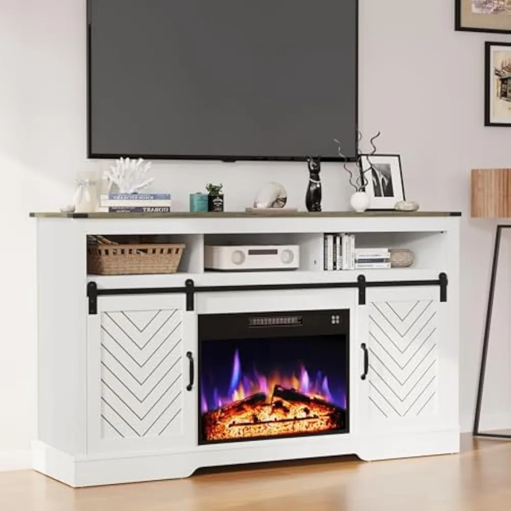 Fireplace TV Stand for 65+ Inch TV, Farmhouse Entertainment Center with 23" Electric Fireplace with Remote, Modern Rustic TV
Fireplace TV Stand for 65+ Inch TV, Farmhouse Entertainment Center with 23" Electric Fireplace with Remote, Modern Rustic TV
