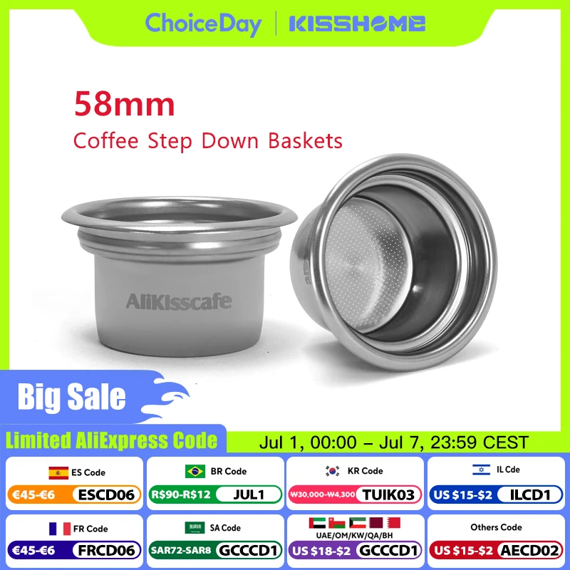 AliKisscafe Coffee Filter Basket 58mm To 49mm Step Down Baskets Kit Screen For Bottomless Portafilter Barista Espresso Accessory
AliKisscafe Coffee Filter Basket 58mm To 49mm Step Down Baskets Kit Screen For Bottomless Portafilter Barista Espresso Accessory