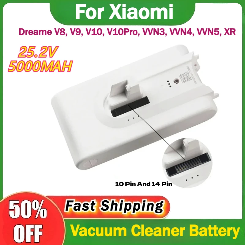 Aleaivy 5.0Ah Replacement Spare Battery for Xiaomi Dreame V8,V9,V10,V10Pro,VVN3,VVN4,VVN5,XR Vacuum Cleaner Lithium Ion Battery
Aleaivy 5.0Ah Replacement Spare Battery for Xiaomi Dreame V8,V9,V10,V10Pro,VVN3,VVN4,VVN5,XR Vacuum Cleaner Lithium Ion Battery