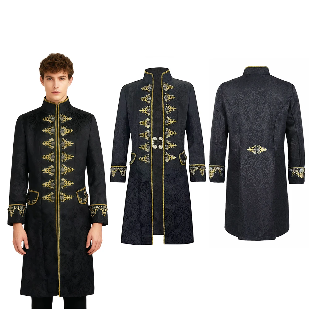 Pirate Cosplay Costumes Men's Vintage Long Sleeved Mid Length Jacket Coat Medieval Retro Windbreaker Halloween Party Clothing
Pirate Cosplay Costumes Men's Vintage Long Sleeved Mid Length Jacket Coat Medieval Retro Windbreaker Halloween Party Clothing