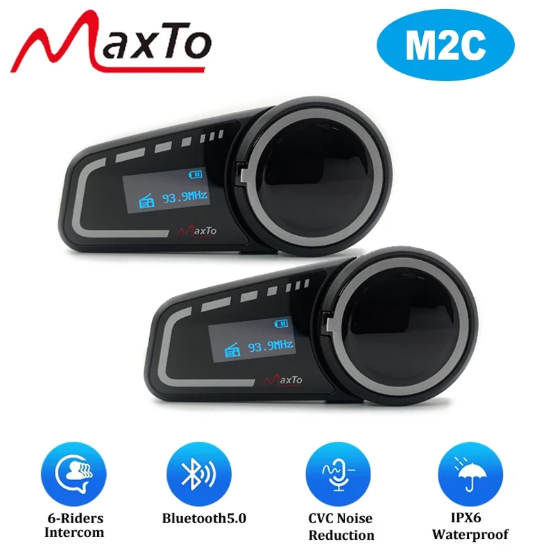 MaxTo M2C Motorcycle Helmet Bluetooth Headset 6-Riders Real-time Intercom Waterproof Voice Control Noise Reduction FM Radio LED
MaxTo M2C Motorcycle Helmet Bluetooth Headset 6-Riders Real-time Intercom Waterproof Voice Control Noise Reduction FM Radio LED