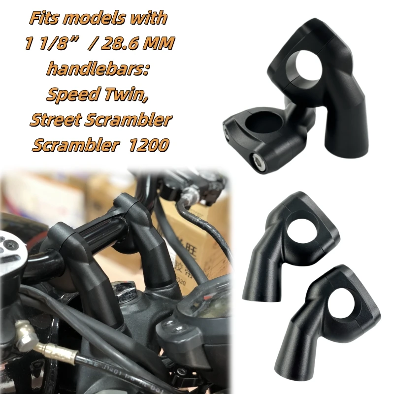 Fits Triumph models with 28.6 MM handlebars Speed Twin Street Scrambler Scrambler1200 Motorcycle Handle Bar Tupe Risers Kit
Fits Triumph models with 28.6 MM handlebars Speed Twin Street Scrambler Scrambler1200 Motorcycle Handle Bar Tupe Risers Kit