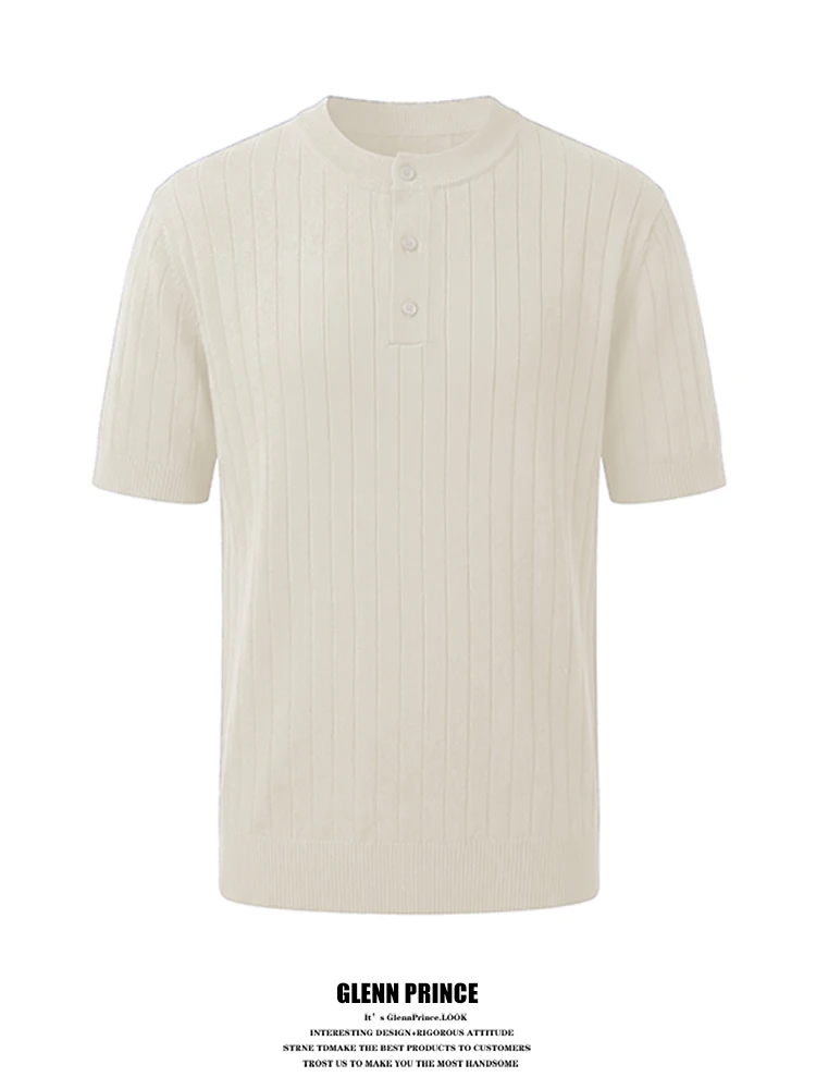 GPstudio Men's Knitted Short Sleeve T-shirt Breathable Skin-friendly Summer Top Henry Collar Versatile Casual Basic Fit
GPstudio Men's Knitted Short Sleeve T-shirt Breathable Skin-friendly Summer Top Henry Collar Versatile Casual Basic Fit