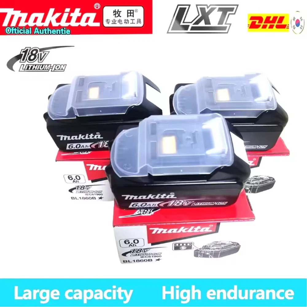 100% Genuine Makita 6Ah for Makita 18V Battery BL1860B BL1840 BL1830B BL1850B BL1850 BL1860 BL1815 Replacement Lithium Battery
100% Genuine Makita 6Ah for Makita 18V Battery BL1860B BL1840 BL1830B BL1850B BL1850 BL1860 BL1815 Replacement Lithium Battery