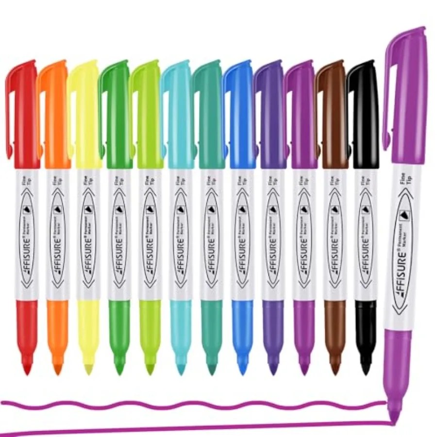 Permanent Markers Assorted Colors Set, 12 Colored Markers 12 Pack, Fine Point Works on Wood, Plastic, Metal, and More, for Adul
Permanent Markers Assorted Colors Set, 12 Colored Markers 12 Pack, Fine Point Works on Wood, Plastic, Metal, and More, for Adul