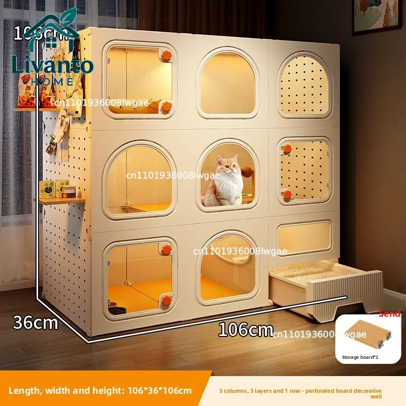 Compact Cat Cage with Toilet All-in-One Indoor Cat House for Small Spaces Space-Saving Kitty Mansion DIY Cave Plate Cats Villa
Compact Cat Cage with Toilet All-in-One Indoor Cat House for Small Spaces Space-Saving Kitty Mansion DIY Cave Plate Cats Villa