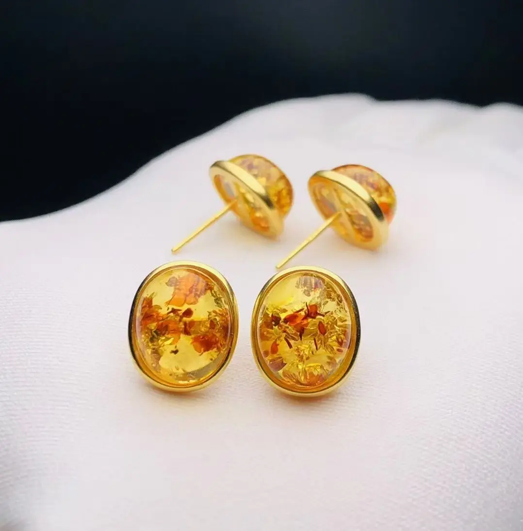 Unique Rare Natural Baltic Piebald Amber Oval Ear Studs Certificated Untreat Unheat Gemstone Earrings Timelessly Daily Jewelry
Unique Rare Natural Baltic Piebald Amber Oval Ear Studs Certificated Untreat Unheat Gemstone Earrings Timelessly Daily Jewelry
