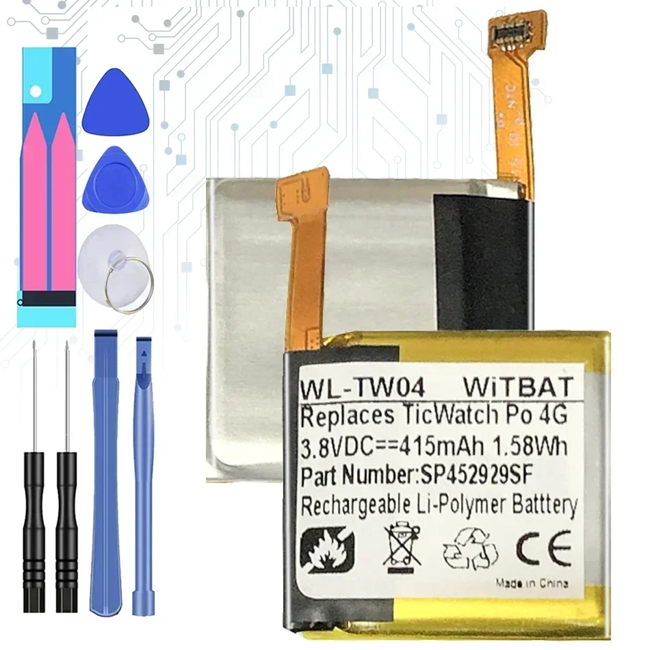 SP452929SF Replacement Battery For Ticwatch pro 4G Bluetooth Version Watch 415mAh
SP452929SF Replacement Battery For Ticwatch pro 4G Bluetooth Version Watch 415mAh