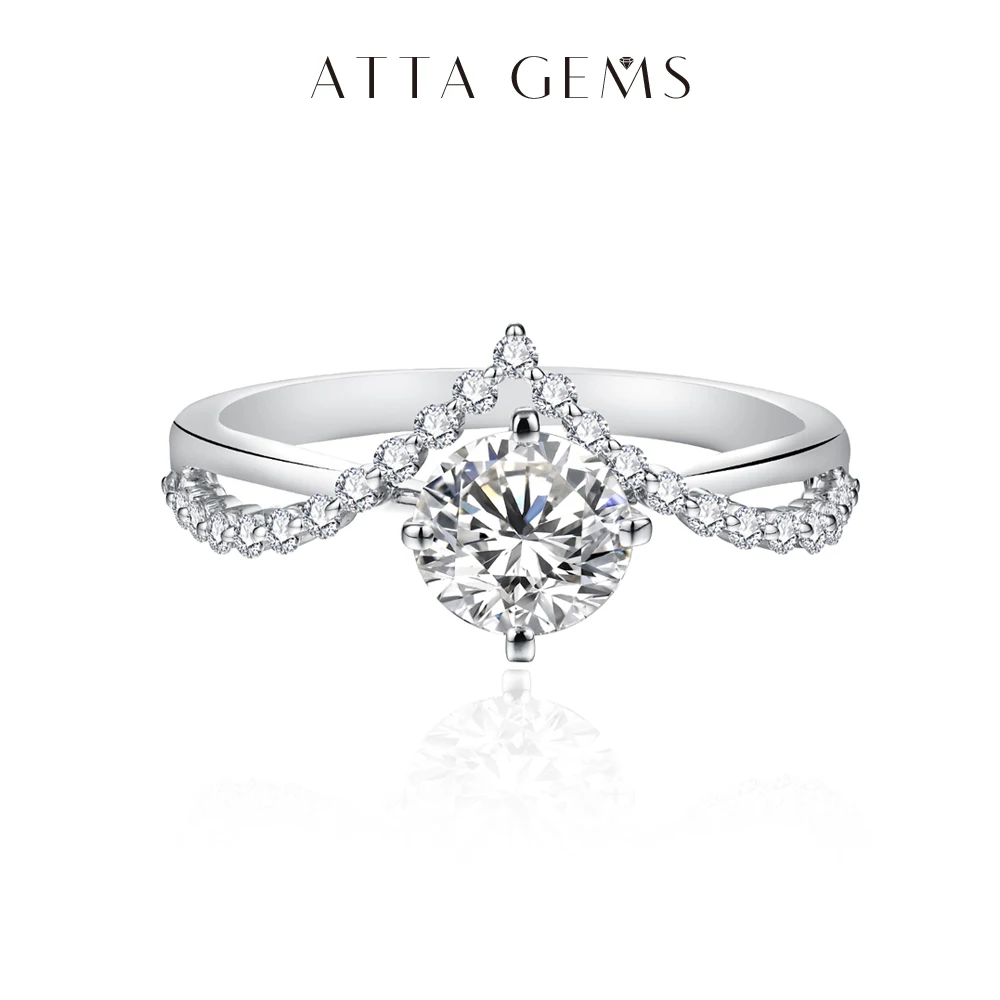 ATTAGEMS D Color VVS1 Round Shape 6.0mm Moissanite Ring Pure 10K 14K 18K Gold Luxury Engagement Ring for Women Gift Trending
ATTAGEMS D Color VVS1 Round Shape 6.0mm Moissanite Ring Pure 10K 14K 18K Gold Luxury Engagement Ring for Women Gift Trending