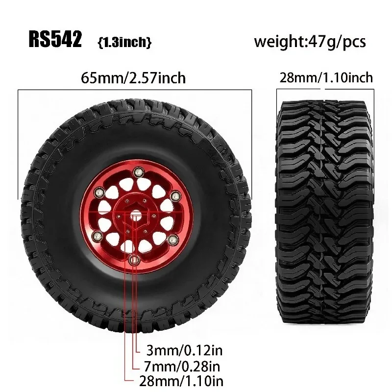 1.3" Rubber Tyres Mud Terrain Wheel Tirefor 1/18 1/24 Scale RC Car Axial SCX24 FCX24 TRX4M FCX18
1.3" Rubber Tyres Mud Terrain Wheel Tirefor 1/18 1/24 Scale RC Car Axial SCX24 FCX24 TRX4M FCX18