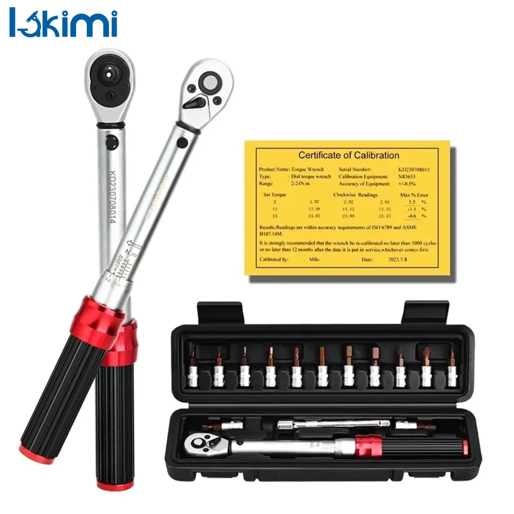 15Pcs Dual Direction Key Tool Socket Spanner 1/4" 2-24Nm Bicycle Torque Wrench Set Pro Motorcycle Repair Kit LK-AA489
15Pcs Dual Direction Key Tool Socket Spanner 1/4" 2-24Nm Bicycle Torque Wrench Set Pro Motorcycle Repair Kit LK-AA489