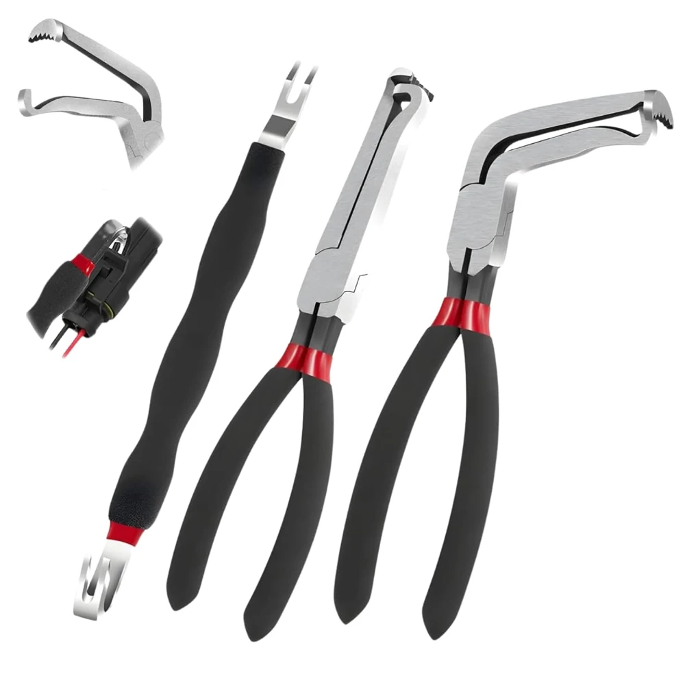 3PCS Electrical Disconnect Pliers 1*red 60°+1*red Straight+1*double-Ended Connector Separator Tool Automotive Electrical
3PCS Electrical Disconnect Pliers 1*red 60°+1*red Straight+1*double-Ended Connector Separator Tool Automotive Electrical