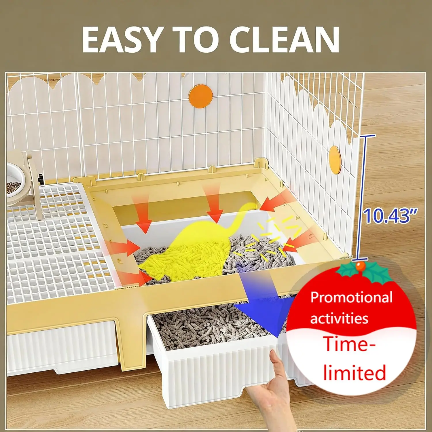 Large Cat Cage Indoor On Wheels,Cat Enclosure with Litter Box Ideal for 1-3 Cats,35.5" L x 21.6" W x 62.2" H Catio,Kennel for Ca
Large Cat Cage Indoor On Wheels,Cat Enclosure with Litter Box Ideal for 1-3 Cats,35.5" L x 21.6" W x 62.2" H Catio,Kennel for Ca