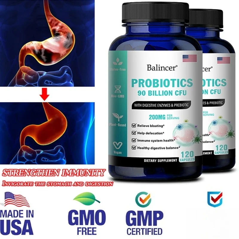 Balincer Probiotic 90 Billion CFU with Digestive Enzymes & Prebiotics To Support Bloating, Improved Gut, Immunity and Digestion
Balincer Probiotic 90 Billion CFU with Digestive Enzymes & Prebiotics To Support Bloating, Improved Gut, Immunity and Digestion
