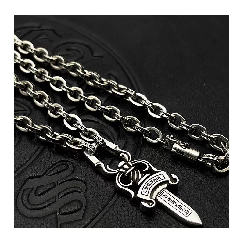 Trendy Thai Silver Retro Sword Necklace Integrated Chain Letter Chain Sweater Chain High-end Autumn and Winter Accessories Jewel
Trendy Thai Silver Retro Sword Necklace Integrated Chain Letter Chain Sweater Chain High-end Autumn and Winter Accessories Jewel