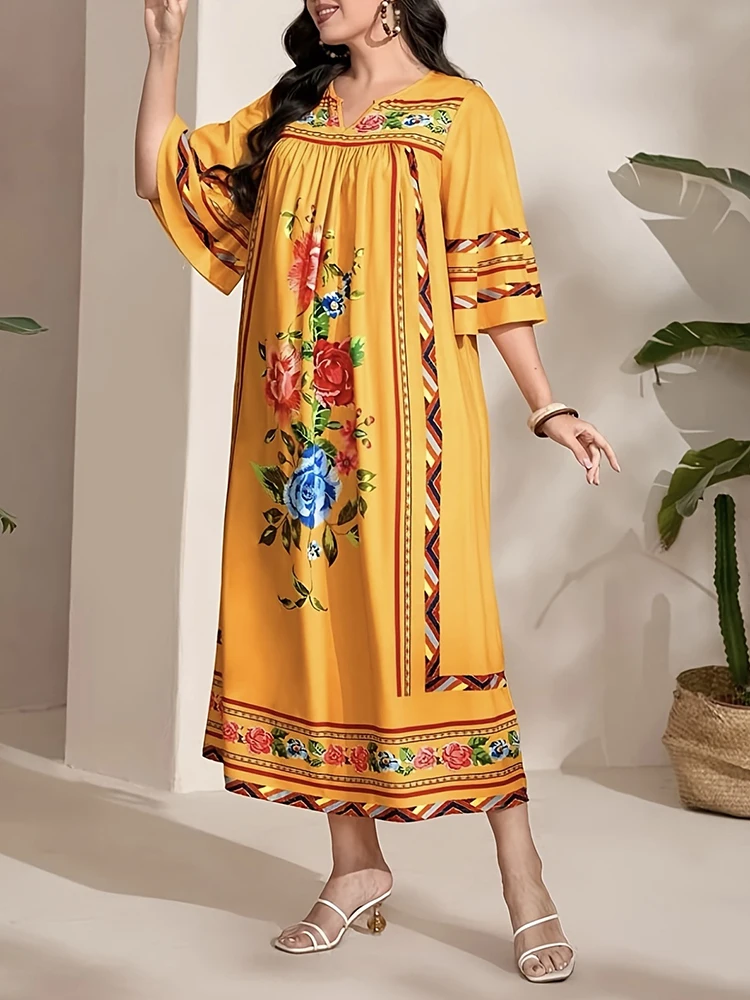 Mia Muse Ramadan Essentials Women's Dresses Abaya Chic Classic Floral Print Short Sleeve Split Neck Midi Loose Fit Dresses
Mia Muse Ramadan Essentials Women's Dresses Abaya Chic Classic Floral Print Short Sleeve Split Neck Midi Loose Fit Dresses