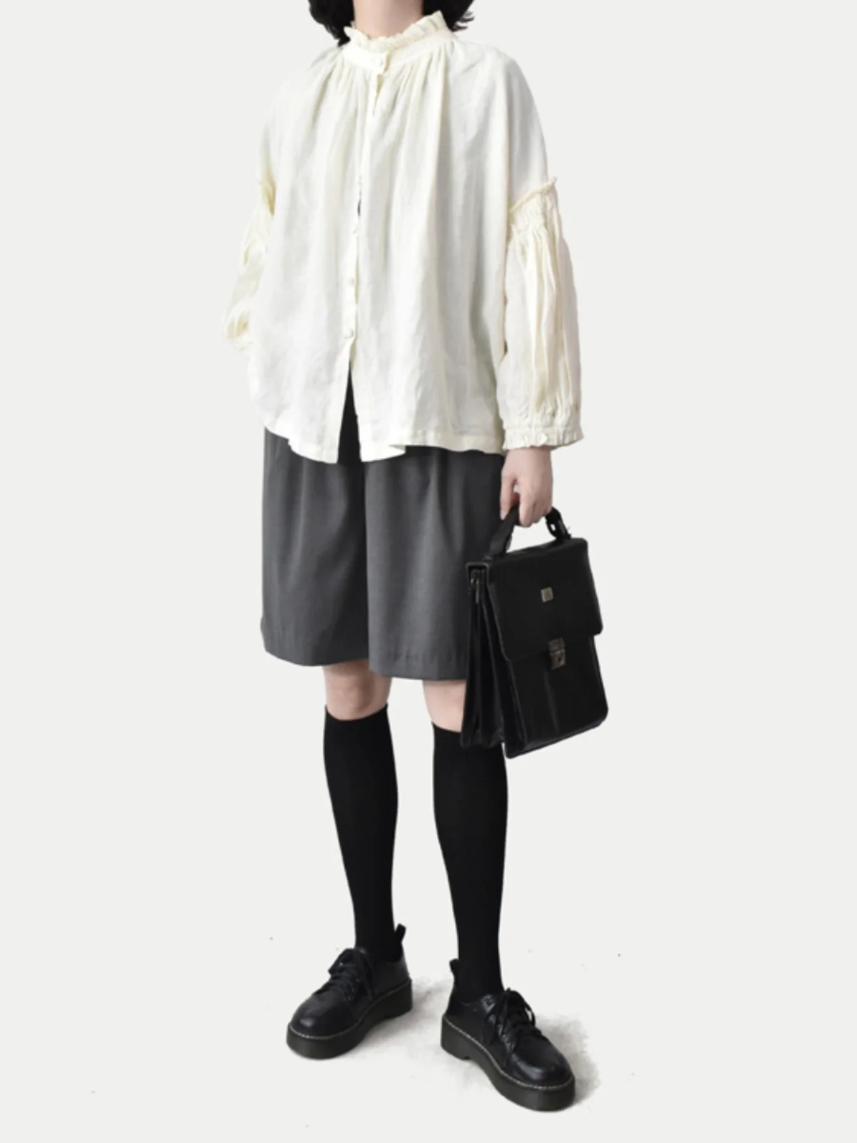 Ретро-блузка женская свободного кроя с длинными рукавами, весенне-осенняя, в клетку гингем, с оборками на рукавах, воротником-стойкой и небольшим воротником-лотос, повседневная
Ретро-блузка женская свободного кроя с длинными рукавами, весенне-осенняя, в клетку гингем, с оборками на рукавах, воротником-стойкой и небольшим воротником-лотос, повседневная