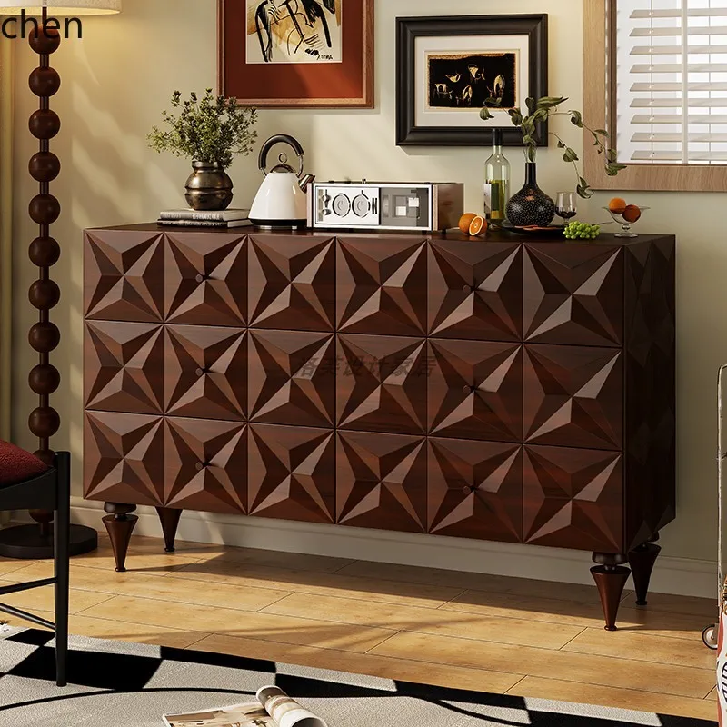 HTT antique chest, bedroom storage retro rhombus carved bucket cabinet, living room six bucket side cabinet
HTT antique chest, bedroom storage retro rhombus carved bucket cabinet, living room six bucket side cabinet