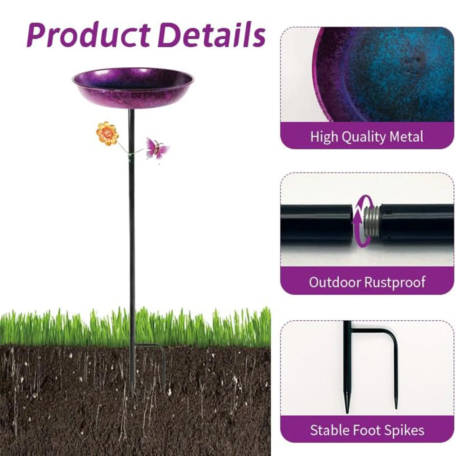 Metal Bird Bath Metal Garden Bird Water Feeder Standing Birdbath For Backyard Patio Porch Yard Lawn Garden Birdwatchers
Metal Bird Bath Metal Garden Bird Water Feeder Standing Birdbath For Backyard Patio Porch Yard Lawn Garden Birdwatchers