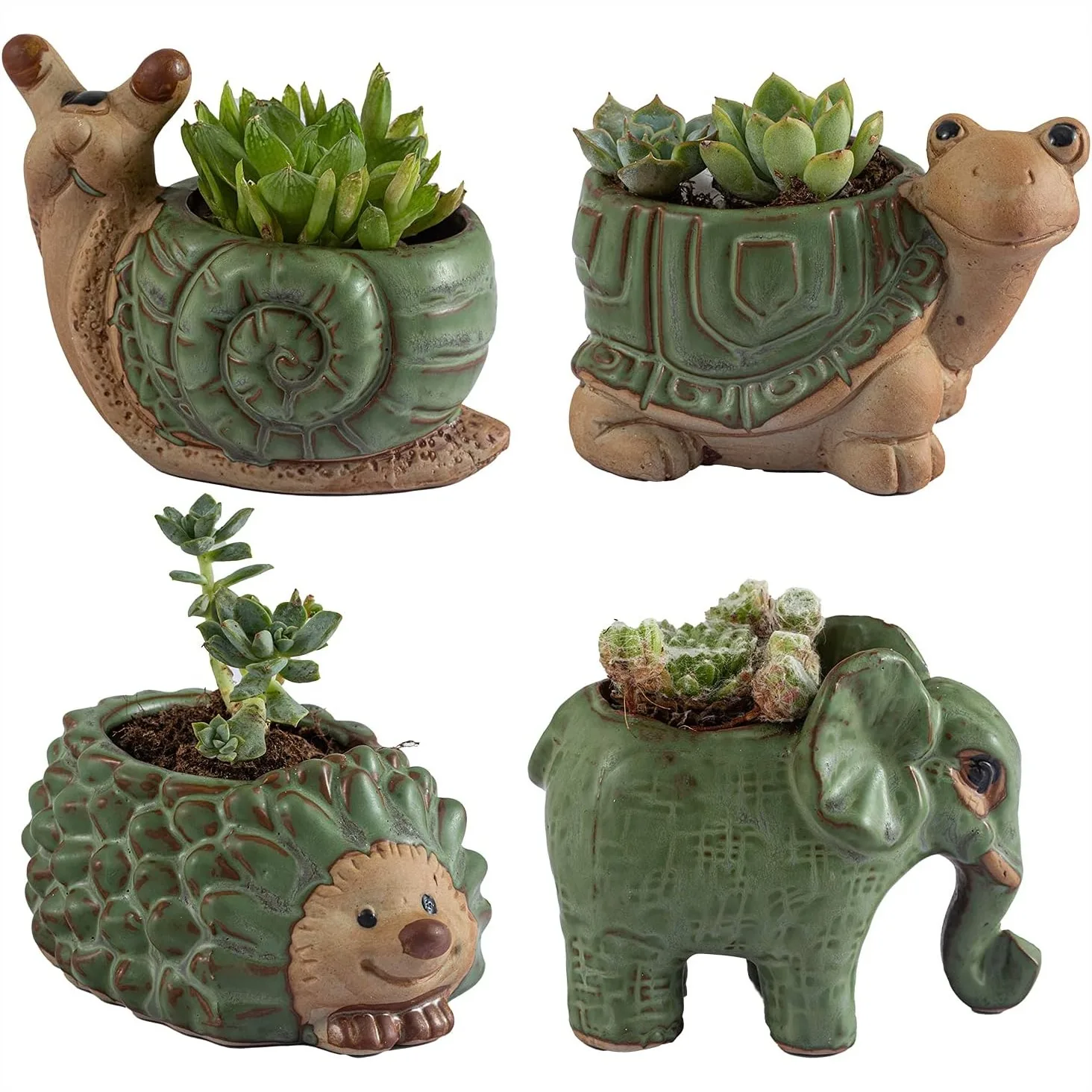 Small Succulent Pots with Drainage, Ceramic Animal Planters for Indoor/Outdoor, Cute Cactus Bonsai Flower Pots for Home Office
Small Succulent Pots with Drainage, Ceramic Animal Planters for Indoor/Outdoor, Cute Cactus Bonsai Flower Pots for Home Office