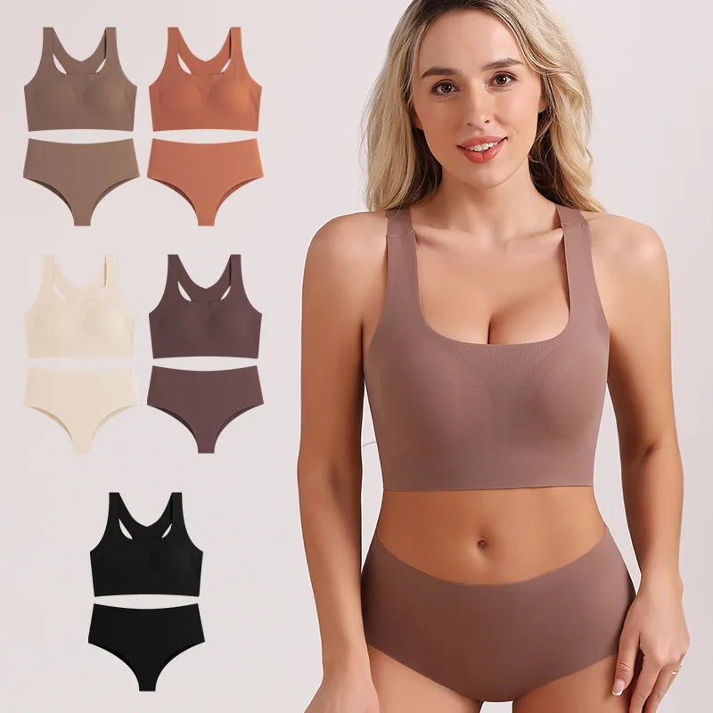 Hot Sale High Quality Latest Design Us Size Stylish Solid Ice Silk Seamless Wireless Bras And Women Underwear Set
Hot Sale High Quality Latest Design Us Size Stylish Solid Ice Silk Seamless Wireless Bras And Women Underwear Set